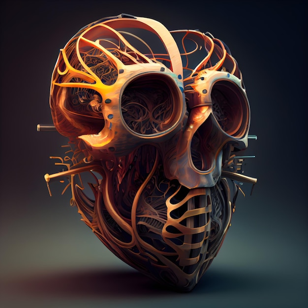 Human heart 3d illustration Conceptual image of heart