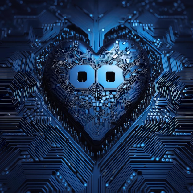 Human heart artificial intelligence help medical technology concept Created with generative AI