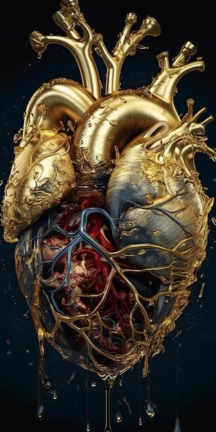 Photo human heart as a work of art ai generation ai generation