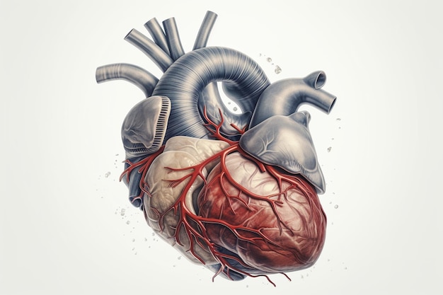 生成 AI で作成された人間の心臓のイラスト