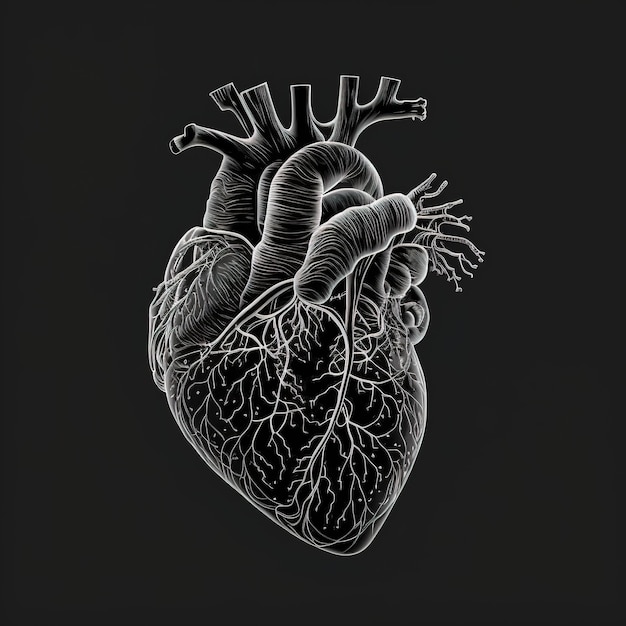 Человеческое сердце Иллюстрация в светящемся дизайне 3d-эффект с изолированным фоном