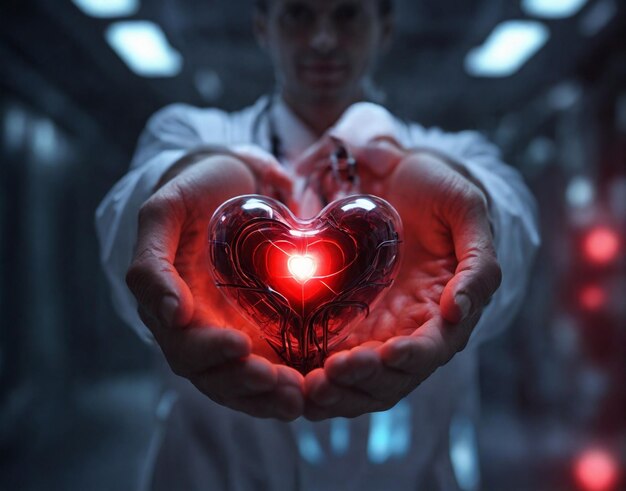 Photo human heart with world health day ai generated