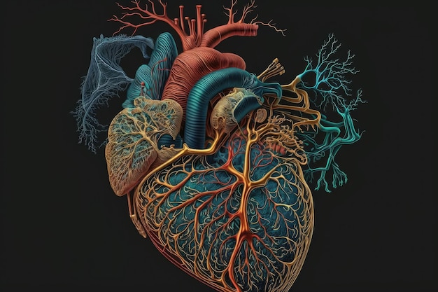 Photo the human hearts structure and function