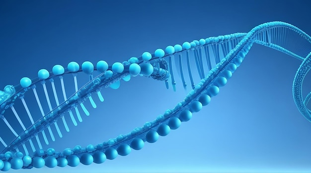 Human helix DNA structure concept in blue color