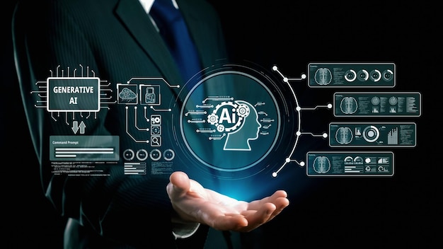human interact with ai artificial intelligence brain process generative ai uuid