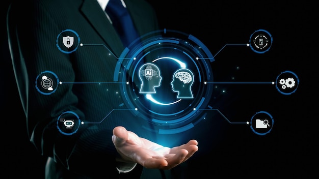 human interact with ai artificial intelligence brain process generative ai uuid