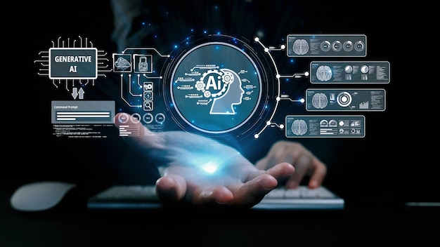 human interact with ai artificial intelligence brain process generative ai uuid