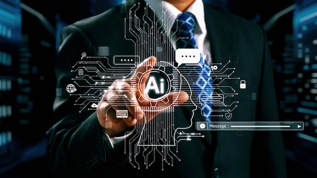 human interact with ai artificial intelligence brain process generative ai uuid