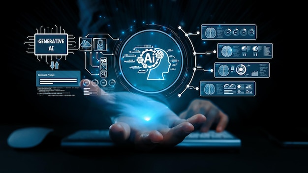 human interact with ai artificial intelligence brain process generative ai uuid