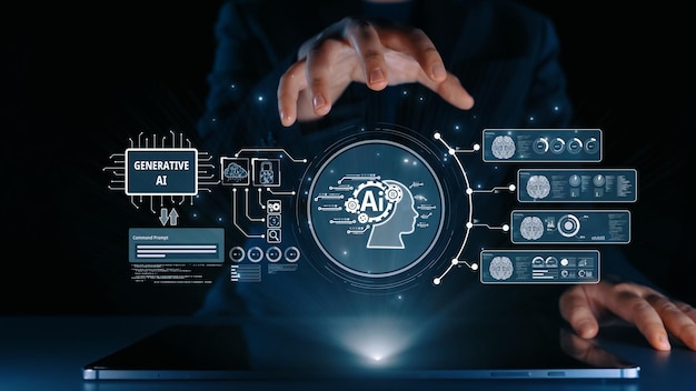human interact with ai artificial intelligence brain process generative ai uuid