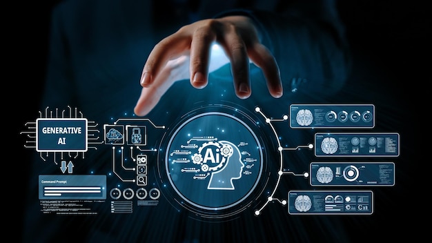human interact with ai artificial intelligence brain process generative ai uuid