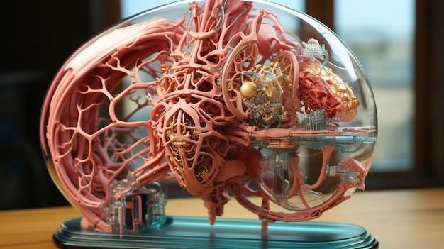 Human internal organ with kidney