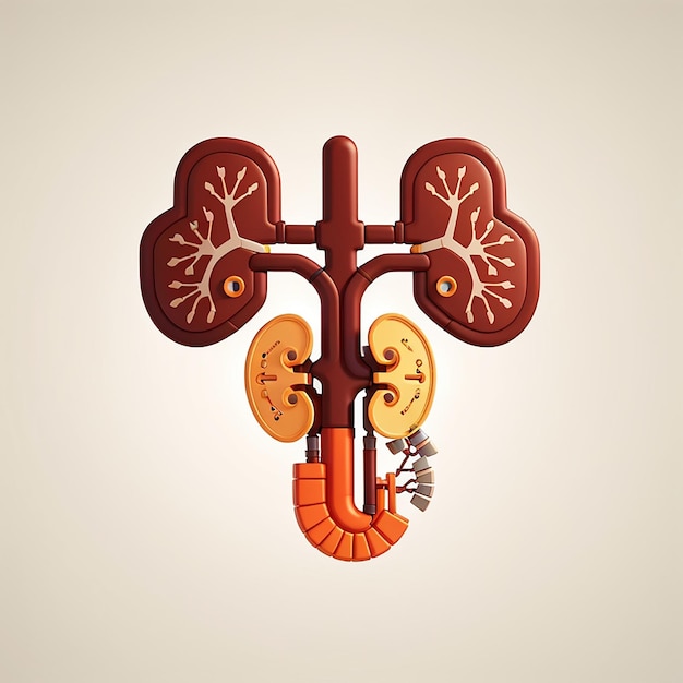 Photo human kidney organ cartoon vector icon illustration education object icon isolated flat vector