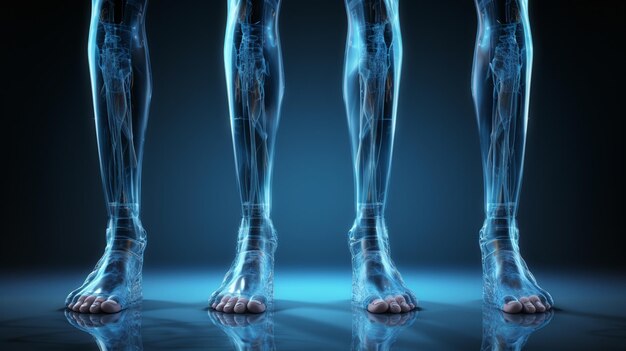 Photo human legs x ray view