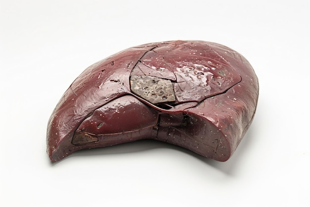 Photo human liver on white background