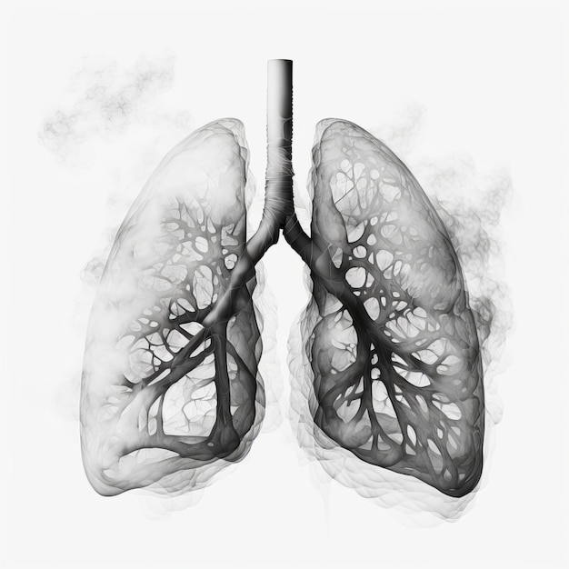 タバコの日の概念を煙と人間の肺生成 ai