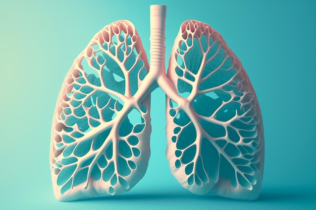 Human Lungs on Isolated Background