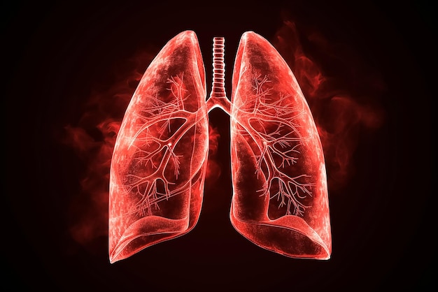 人間の肺の科学的なイラスト