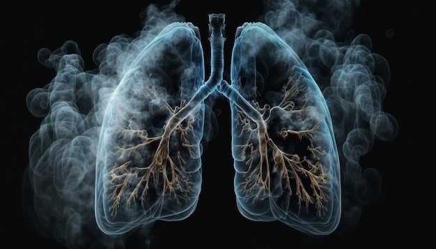 煙の中の人間の肺生成AI