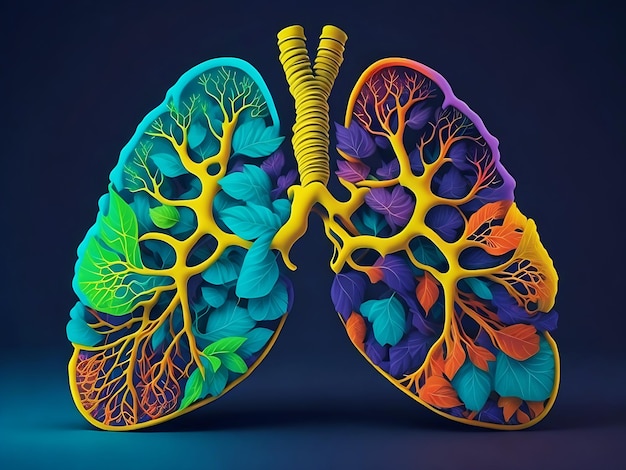 Human lungs with flowers Generative Ai
