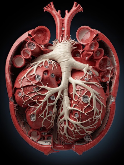 a human lungs with white veins