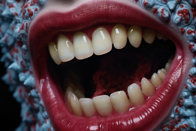 human mouth and lips close up