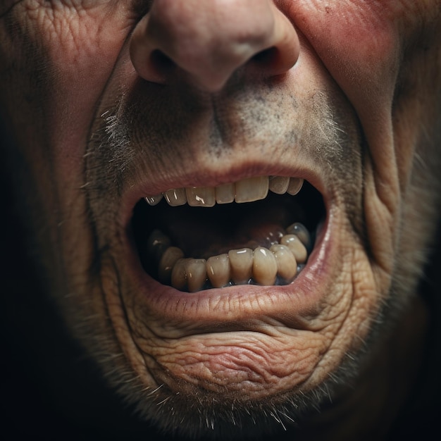 Photo human mouth and lips close up