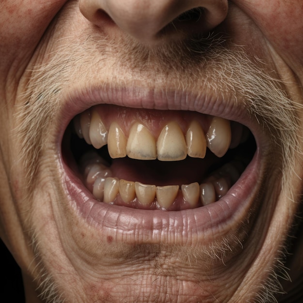 Photo human mouth and lips close up