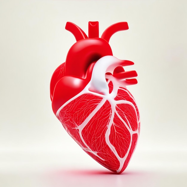 A human realistic heart anatomy shape outline drawing image ai generative