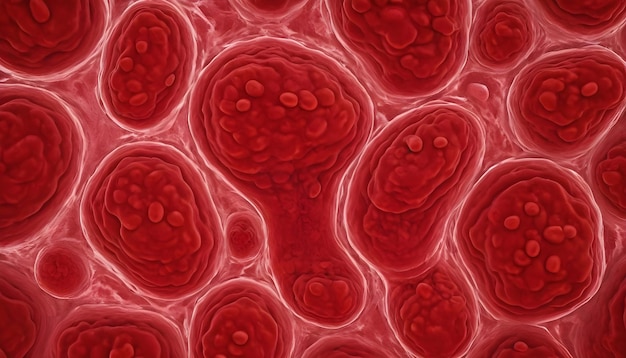 Human red blood cells erythrocytes illustration Embryonic stem cell microscope background