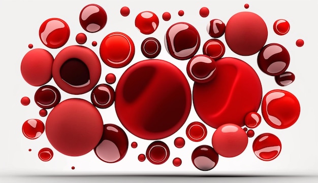 Photo human red blood cells isolated on white background generative ai