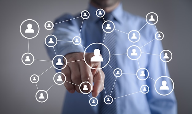 human resources. social network with people icons