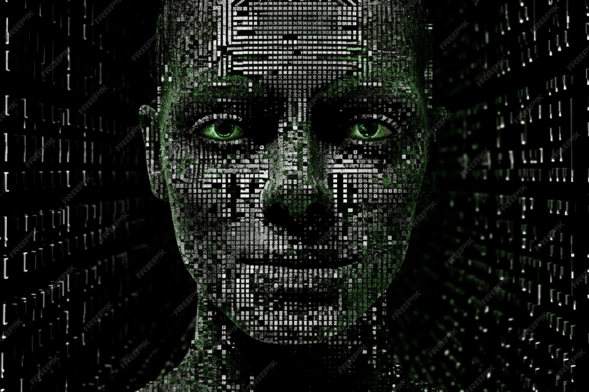 Premium AI Image | human shape made with digital binary codes concept ...