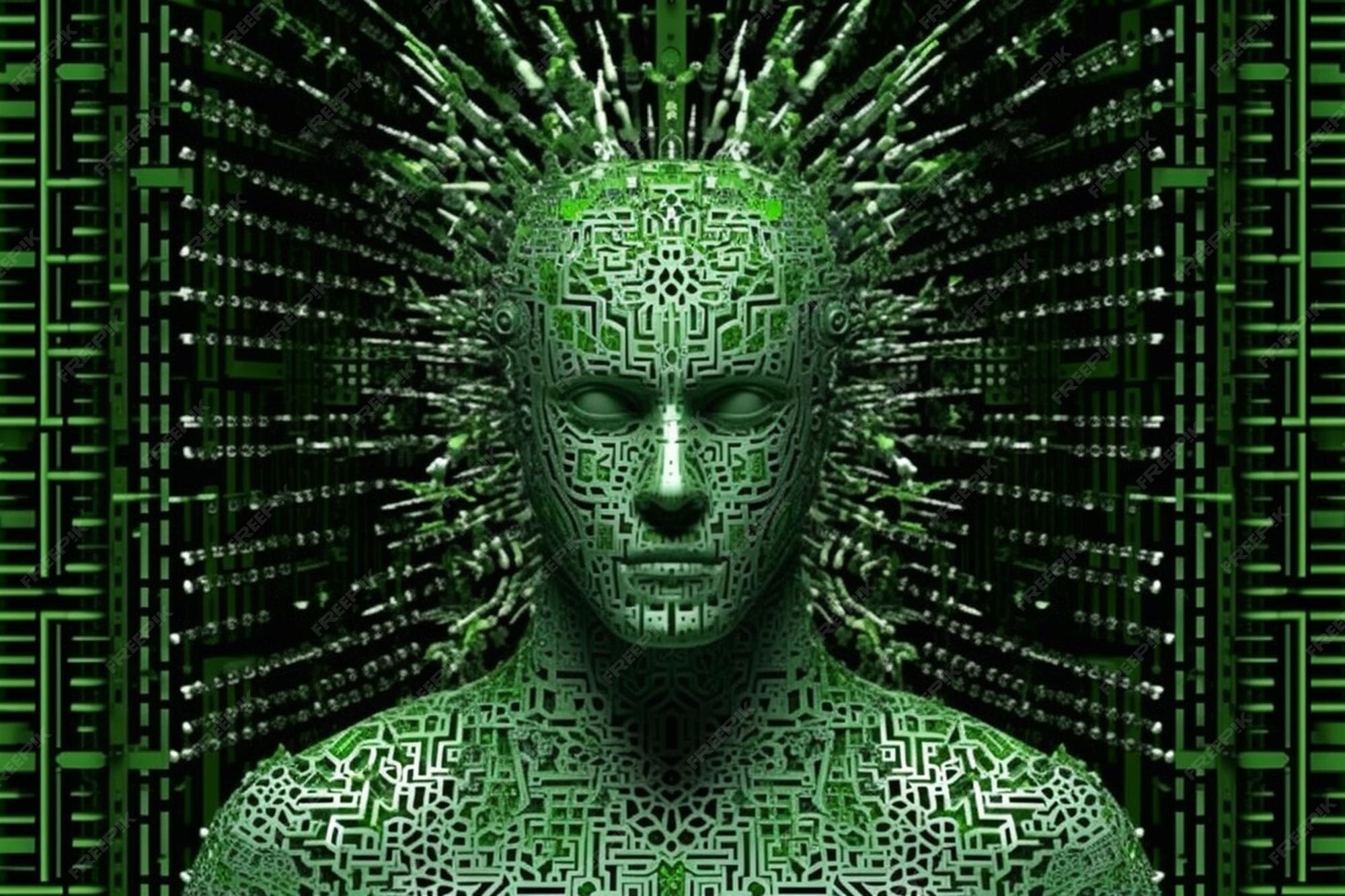 Premium AI Image | human shape made with digital binary codes concept ...