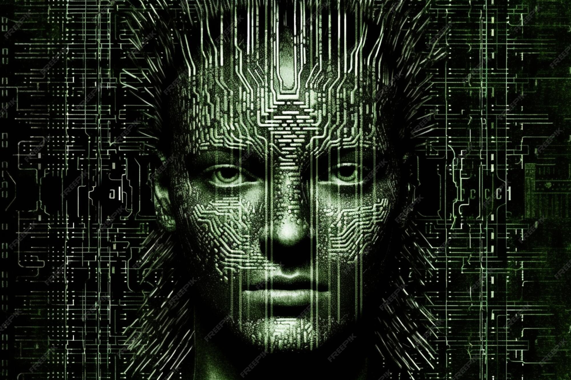Premium AI Image | human shape made with digital binary codes concept ...