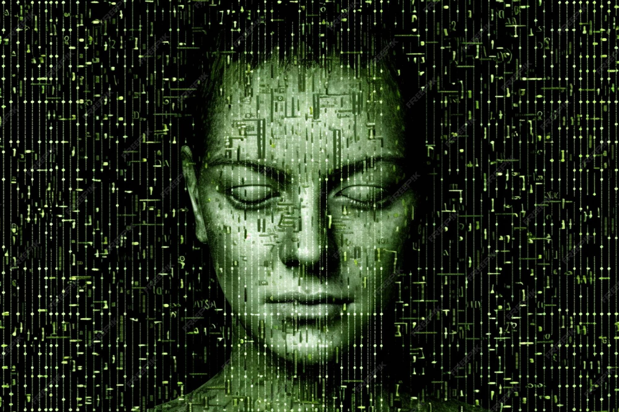 Premium AI Image | human shape made with digital binary codes concept ...