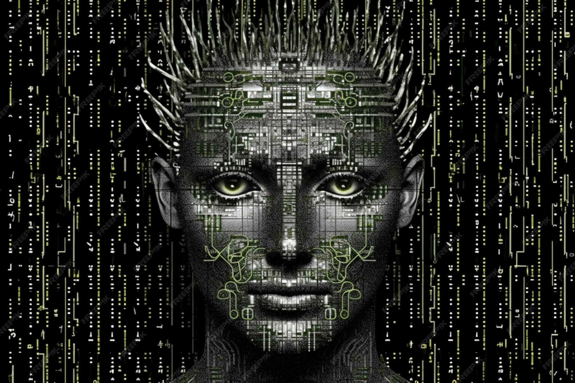 Premium AI Image | human shape made with digital binary codes concept ...