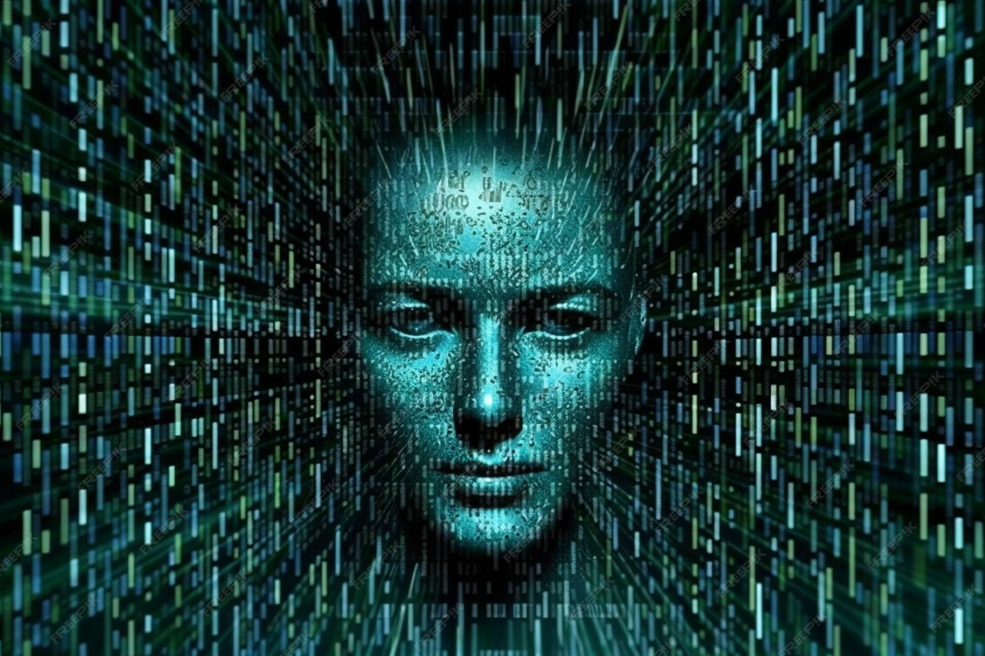 Premium AI Image | human shape made with digital binary codes concept ...