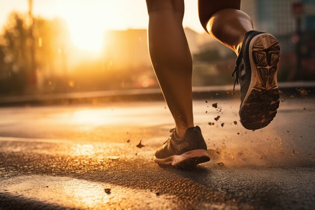 Foto scarpe da jogging a silhouette umana