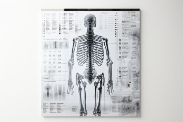 Photo human skeletal system anatomical chart