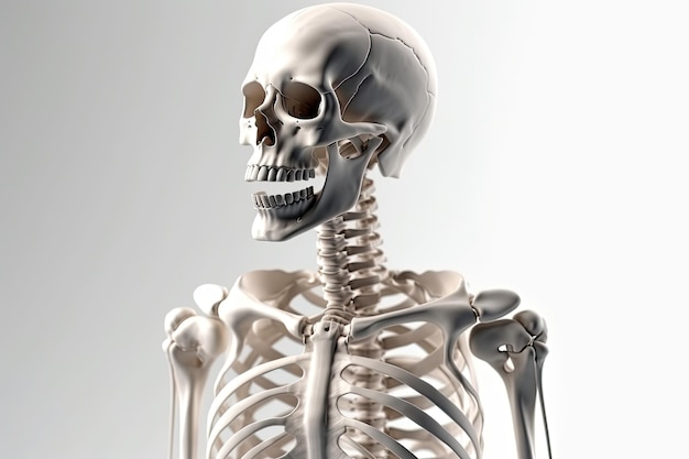 Human skeleton isolated on a white background Generative AI