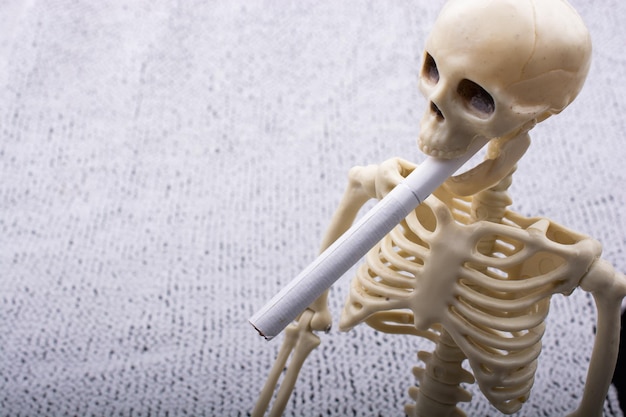 Human skeleton model for medical anatomy no smoking concept