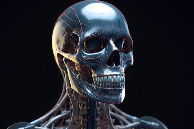 Скелет человека с костями головы и костями головы.