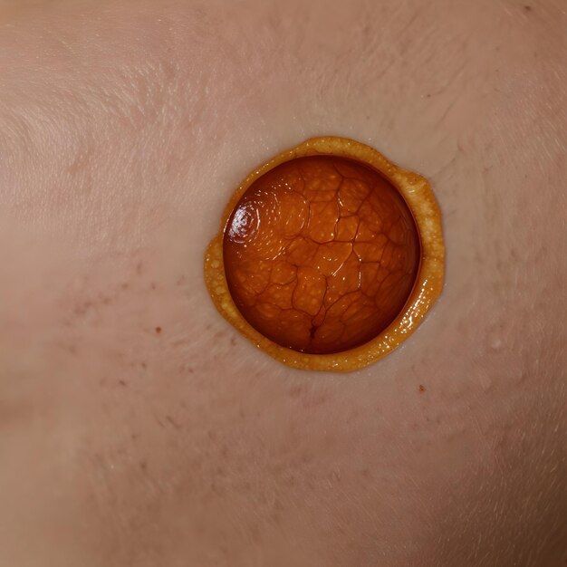 Photo human skin affected by skin cancer macro shot