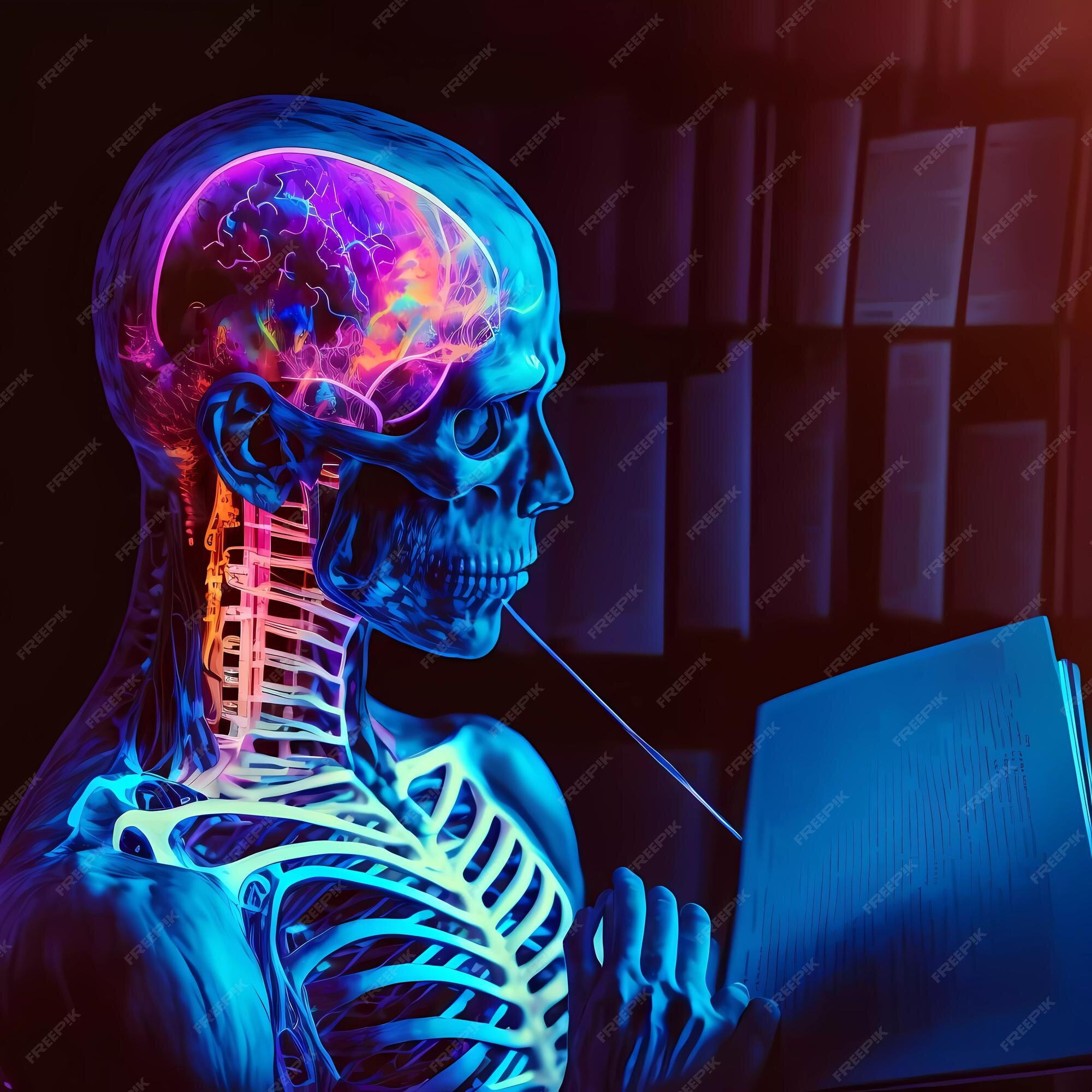 Premium AI Image | human skull anatomy x ray of human skull 3d rendered