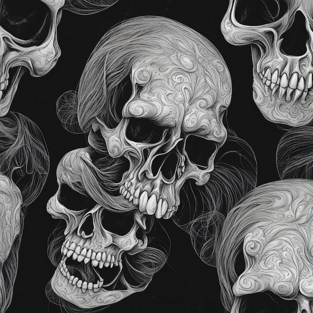 Human Skull Devil art horror background