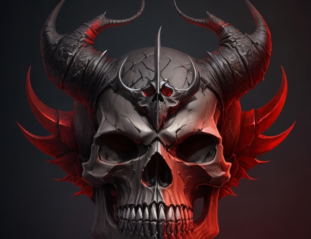 Human Skull Devil art horror background