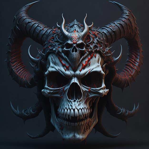 Human Skull Devil kunst horror achtergrond
