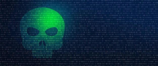 Human skull in digital background Cyber crime and internet privacy hacking Network security Cyber attack Computer Virus and Ransomware Concept 2D illustration