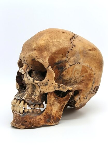Photo human skull isolated on white background
